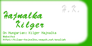 hajnalka kilger business card